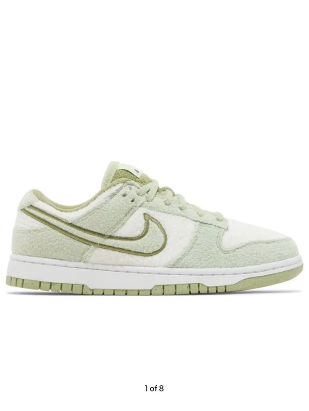 Nike Dunk Low SE Pale Green & White Suede Sneakers
